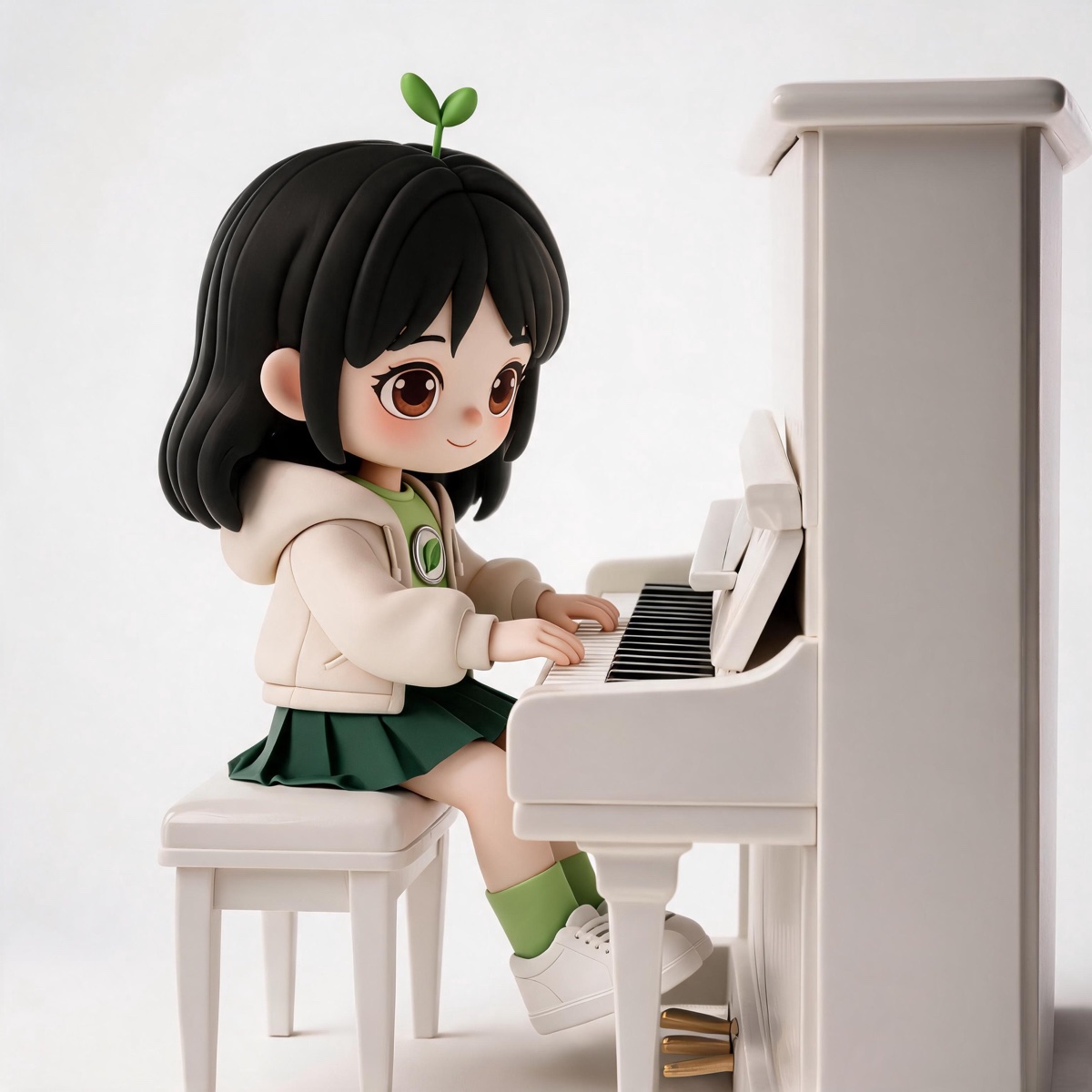 Ye Xiaoquan practising piano